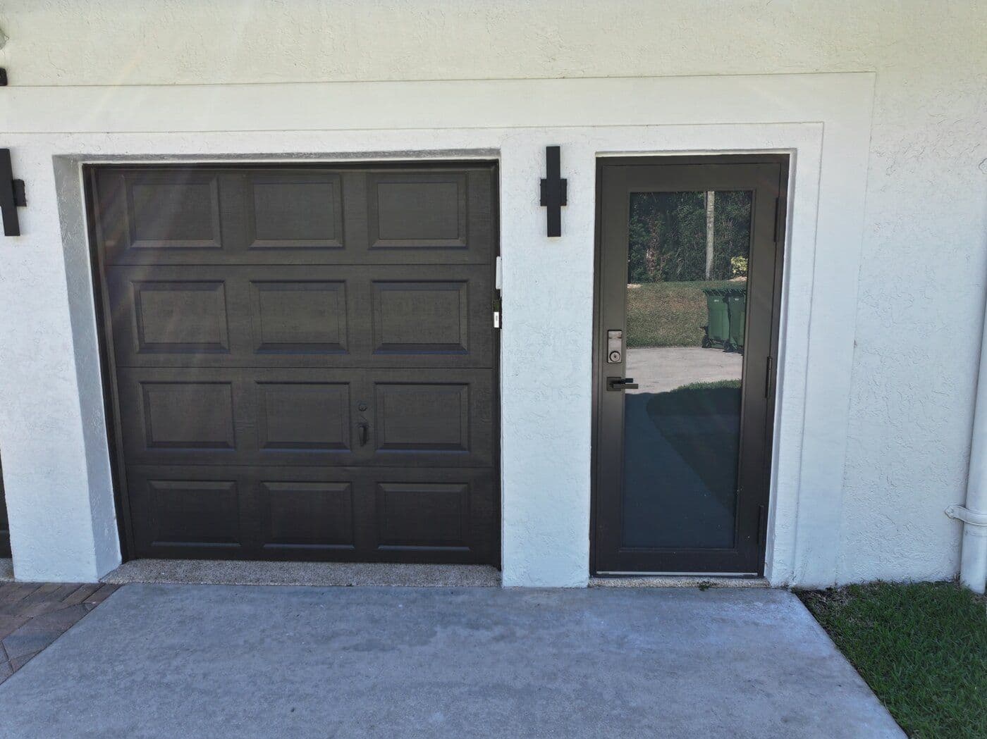 Modern impact-rated front entry door installed on a South Florida home