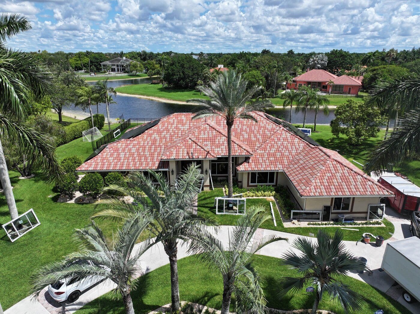 Full-height impact windows on a luxury South Florida residence
